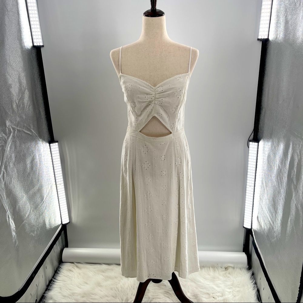 HOLLISTER EYELET DRESS WITH WAIST CUTOUT SIZE L